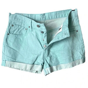 LEVI’S | 501 Original Denim Mint Mid-Rise Jeans Shorts Button Fly Size 30